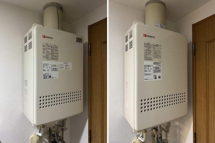 札幌市でガスふろ給湯器交換 ノーリツ「GT-1651SAWX-FFA」から「GT-1651SAWX-FFA-2」都市ガス用