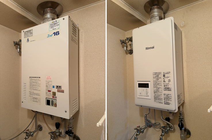 札幌市でガス給湯器交換 ハーマン「KHR-616FFA-L YS1621FFH」から「RUX-V1615SFFUA(A)-E」都市ガス用